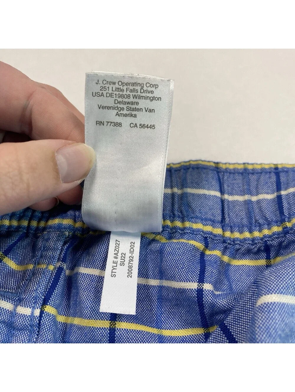 J. Crew Broken In Oxford Men’s Blue Plaid Shorts Size XXL 100 Cotton Casual